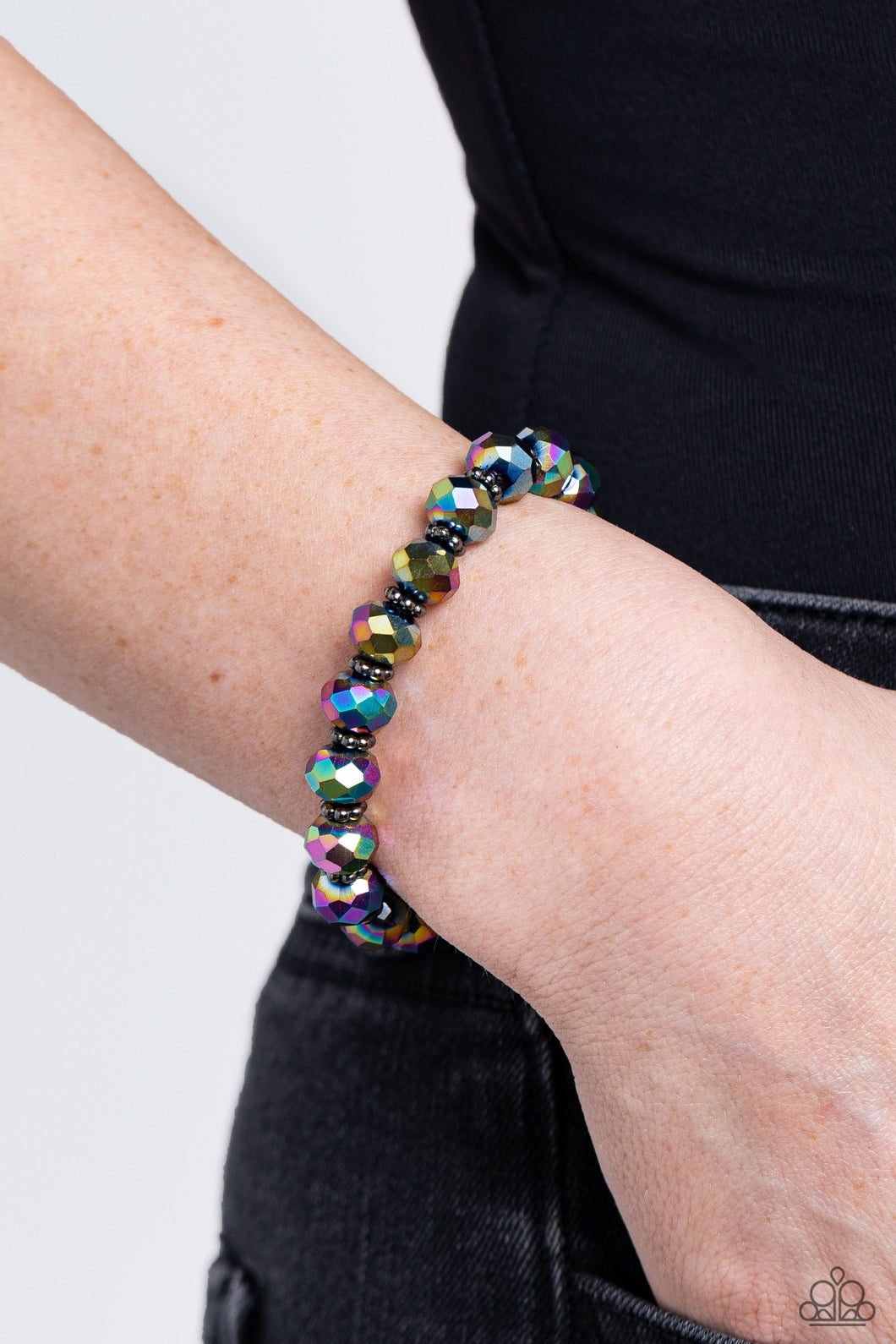 Shimmering Satisfaction- Multi Oil Spill Bracelet