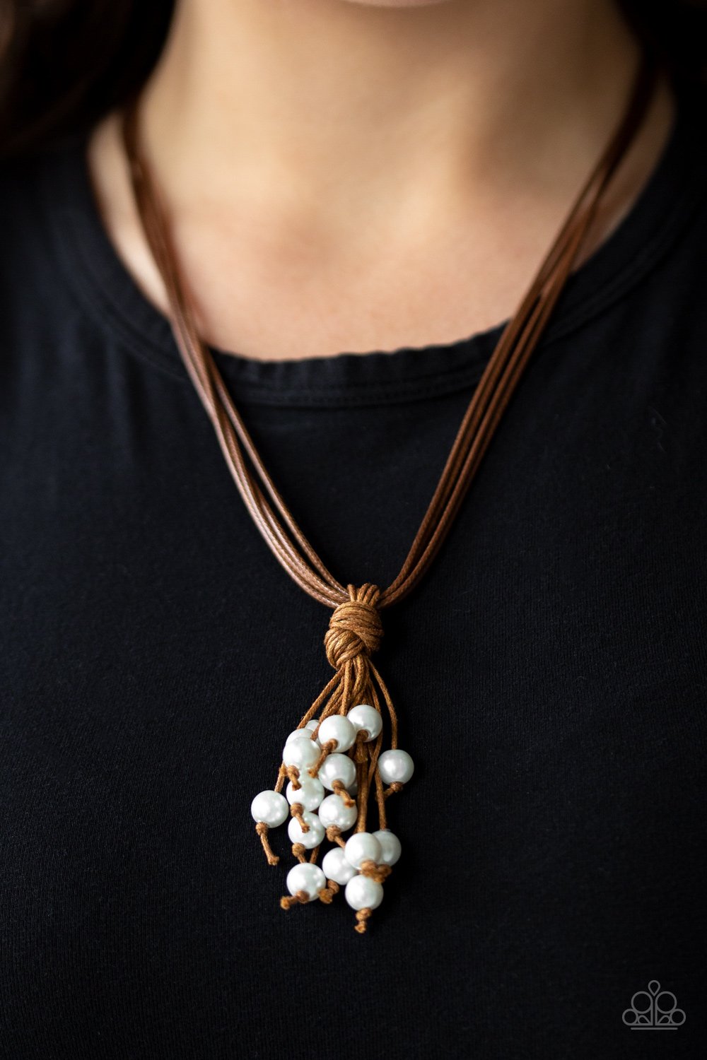 Tassel Trek White necklace