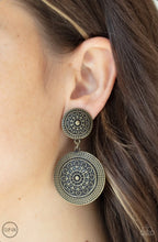 Load image into Gallery viewer, Magnificent Medallions Brass Clip-On Earring
