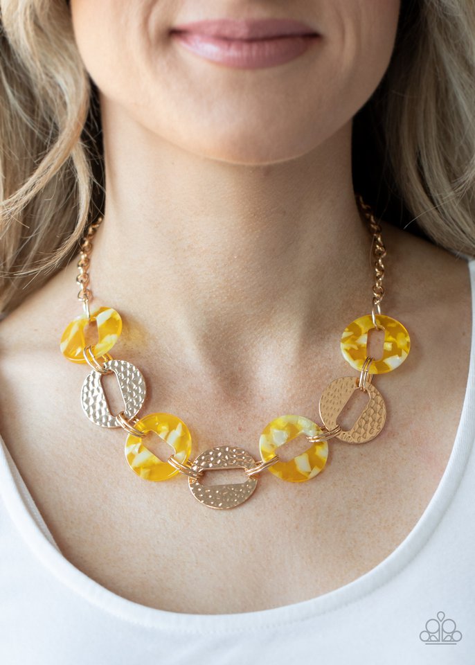 Retro Retrograde Yellow necklace