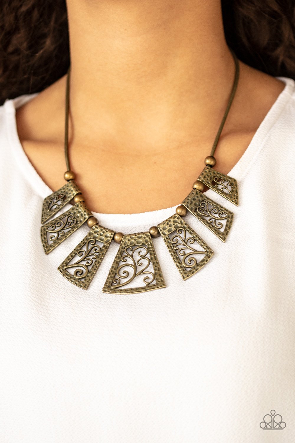 Vintage Vineyard brass necklace