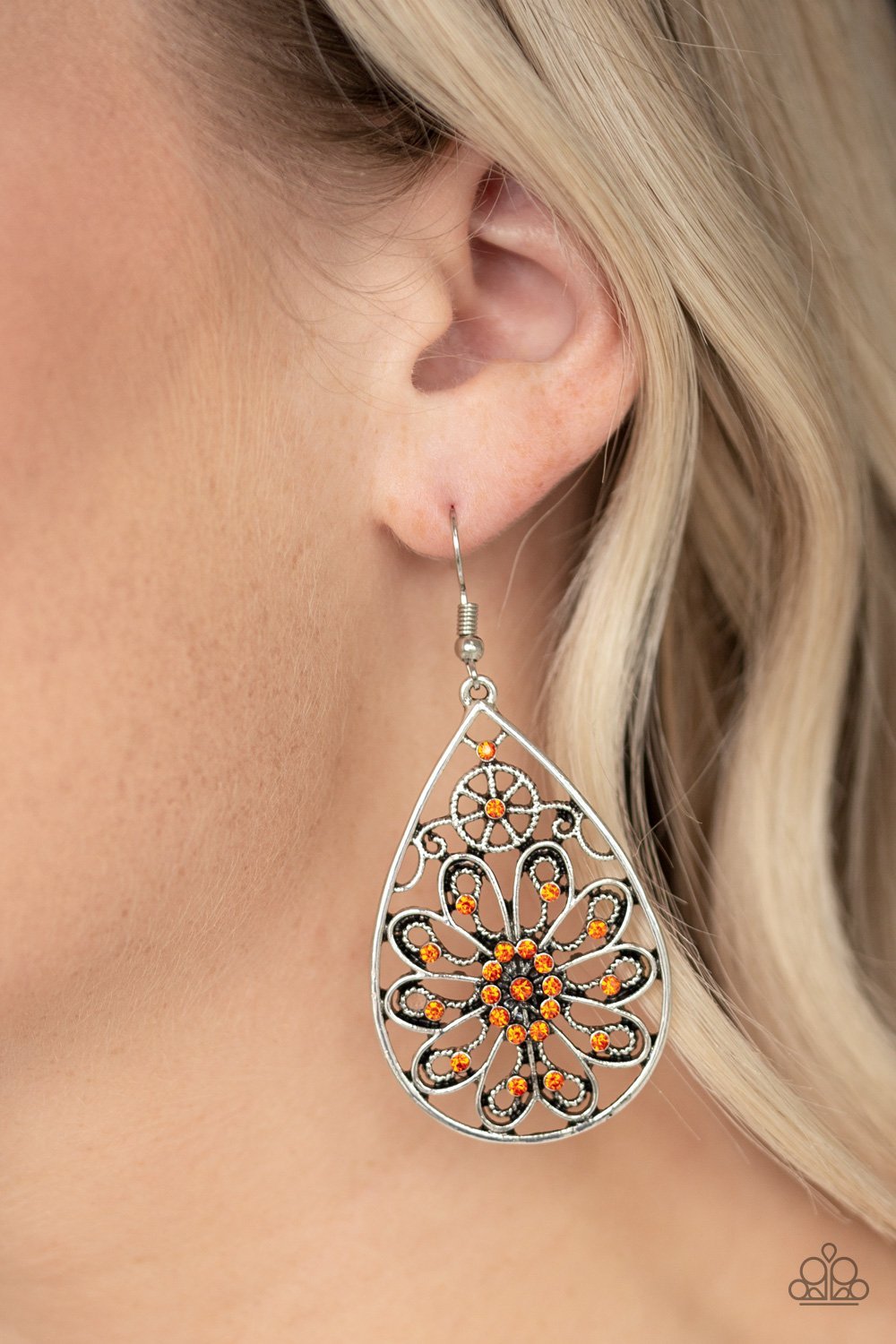 Flowering Finery Orange earring