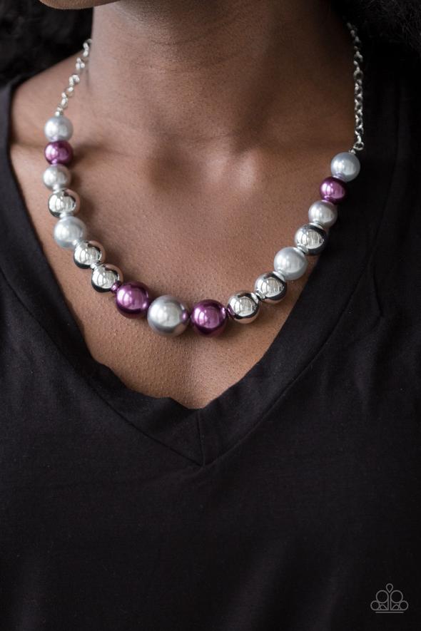Take Note Purple Necklace