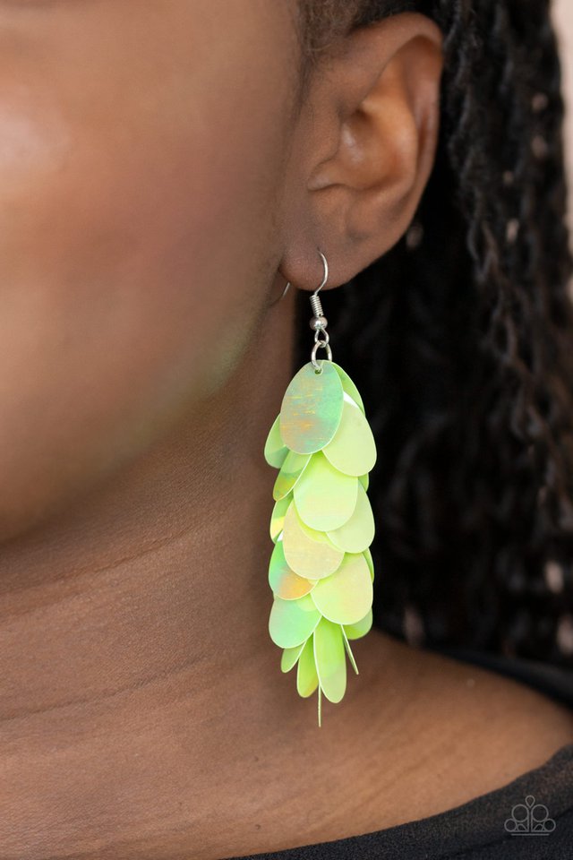 Stellar in Sequins green earring