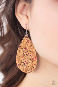 Cork it Over pink earring