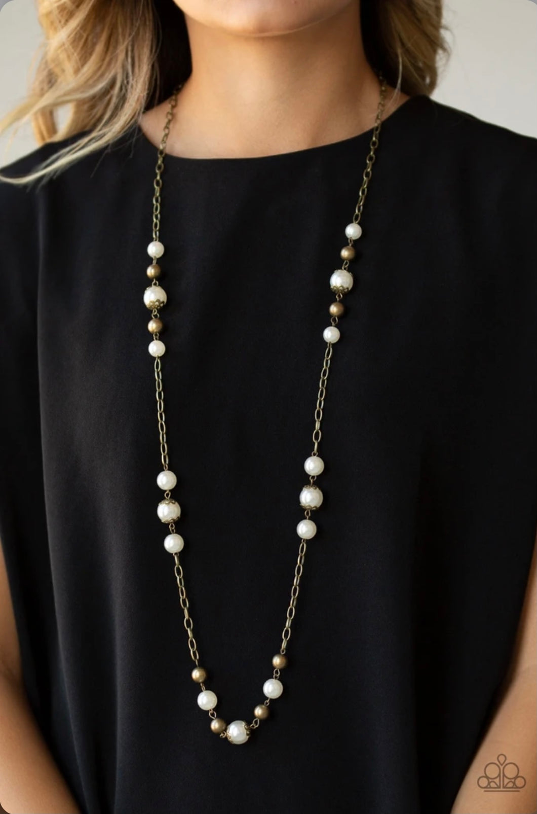 Wall Street Waltz Brass Necklace