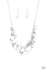 Full Out Fringe - White necklace
