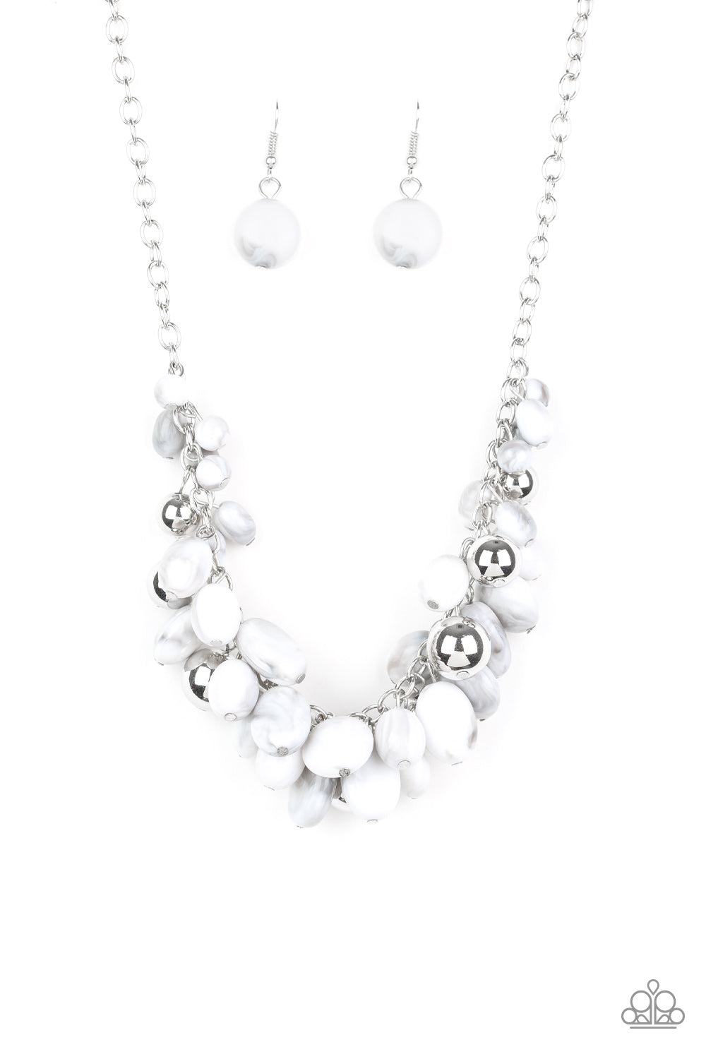 Full Out Fringe - White necklace