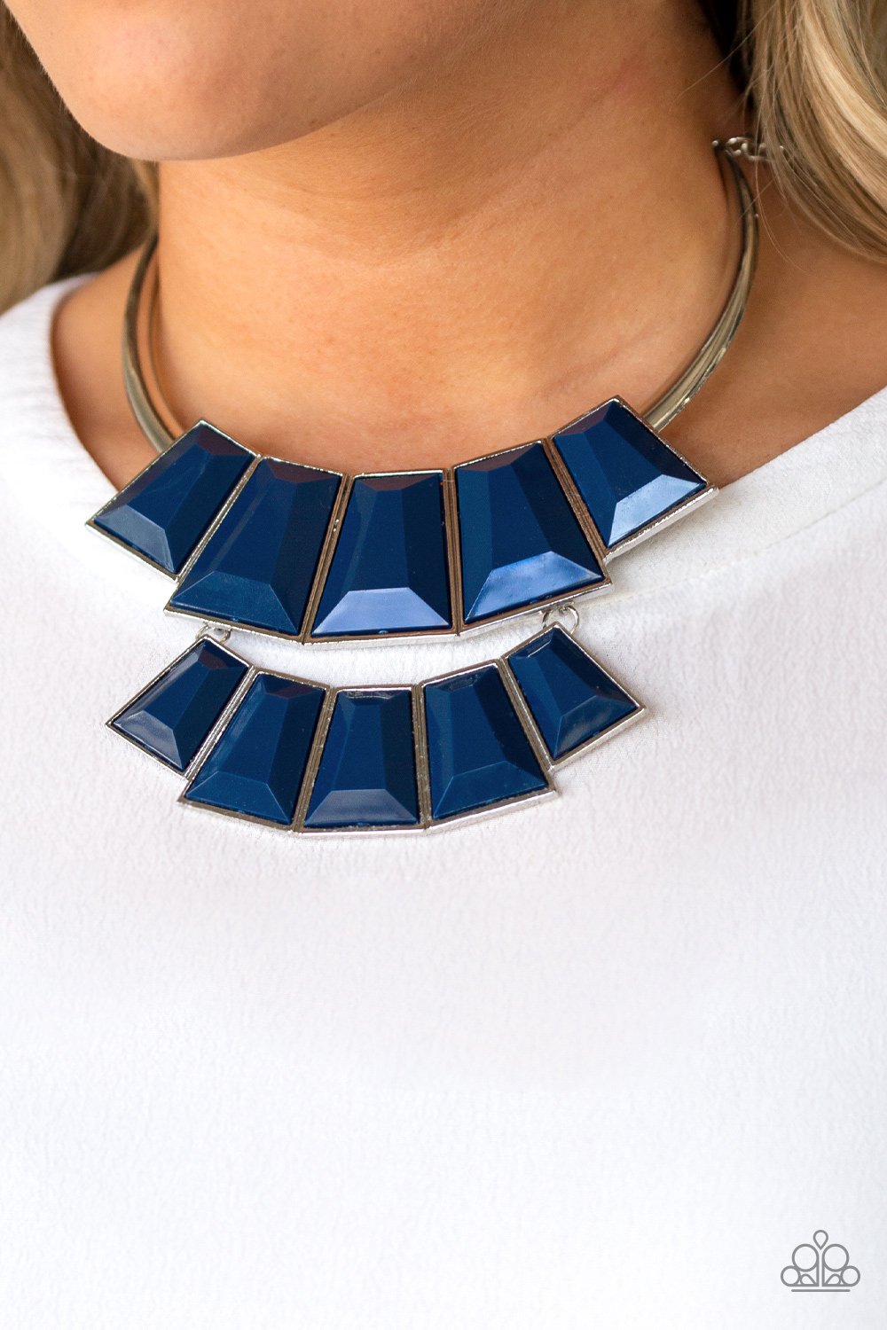 Lion, Tigress, and Bears blue necklace