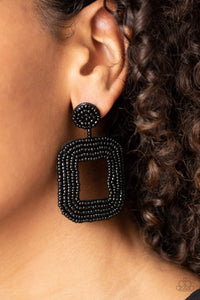 Beaded Bella Black Earring