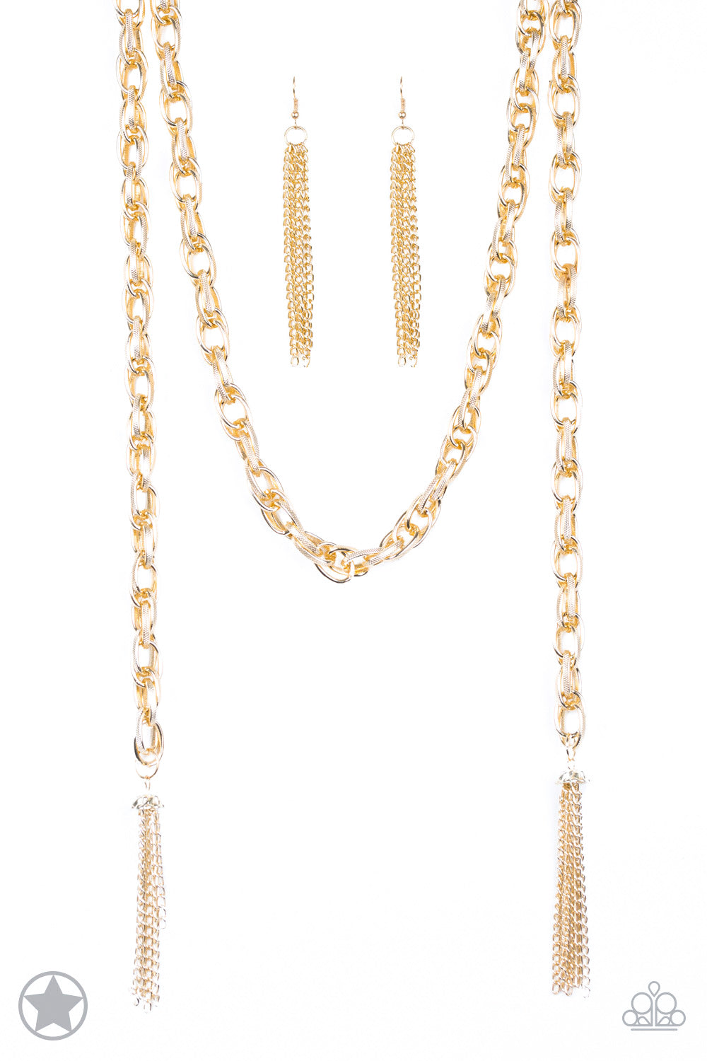 Scarfed for Attention Gold Blockbuster Necklace