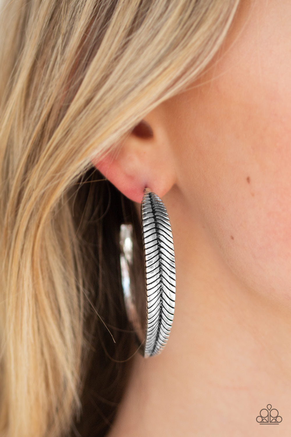 Funky Feathers Silver Earring