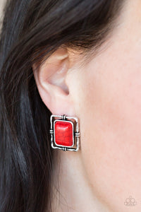 Center STAGECOACH red earring