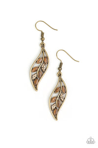 Sparkling Stems - Brass Earring