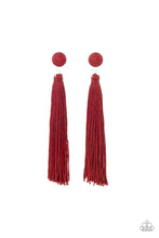 Load image into Gallery viewer, Tightrope Tassel - Red earring
