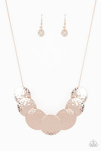 Radial Waves rose gold necklace