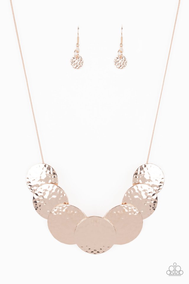 Radial Waves rose gold necklace
