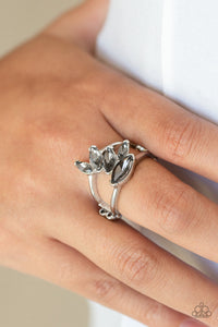 Rhinestone Stunner - Silver ring