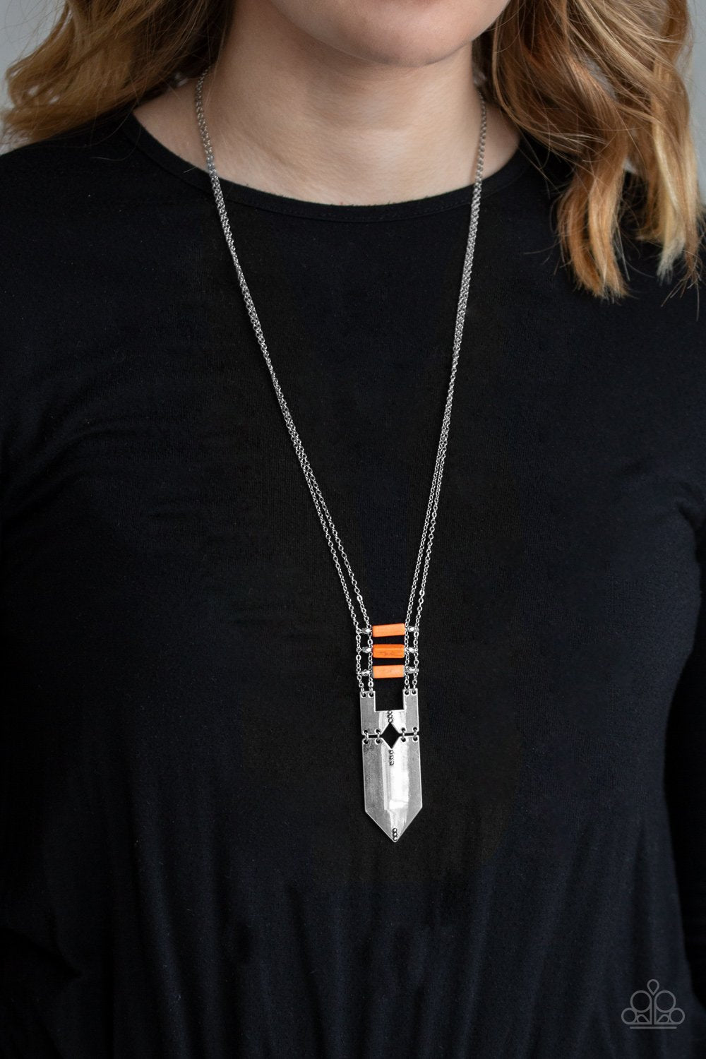 Triassic Era Orange Necklace