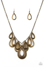 Load image into Gallery viewer, Teardrop Tempest - Brass Necklace
