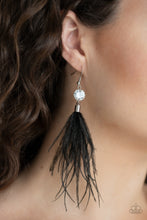 Load image into Gallery viewer, Feathered Flamboyance - Black Earring
