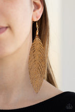 Load image into Gallery viewer, Feather Fantasy - Gold Earring
