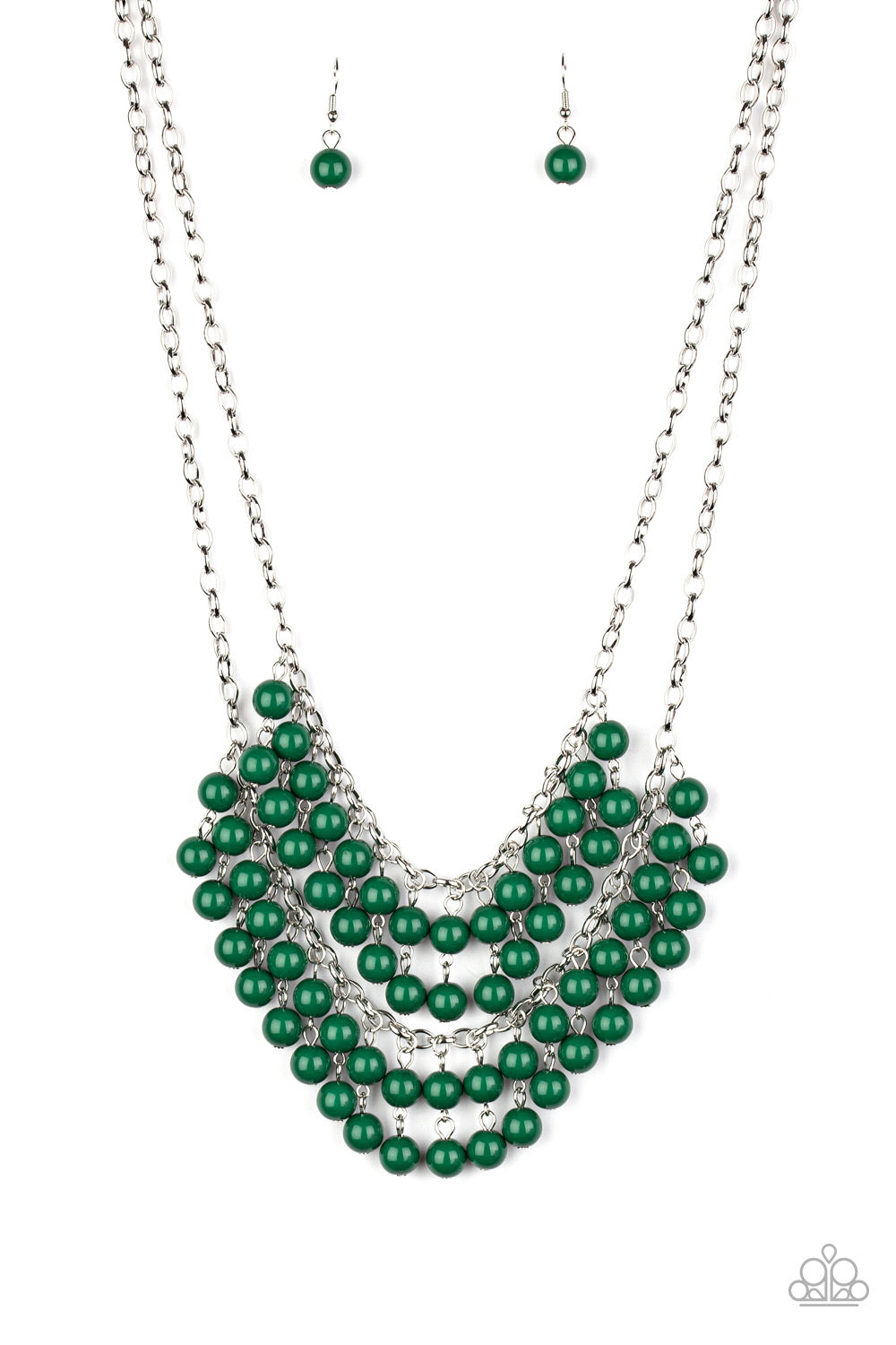 Bubbly Boardwalk - Green Necklace