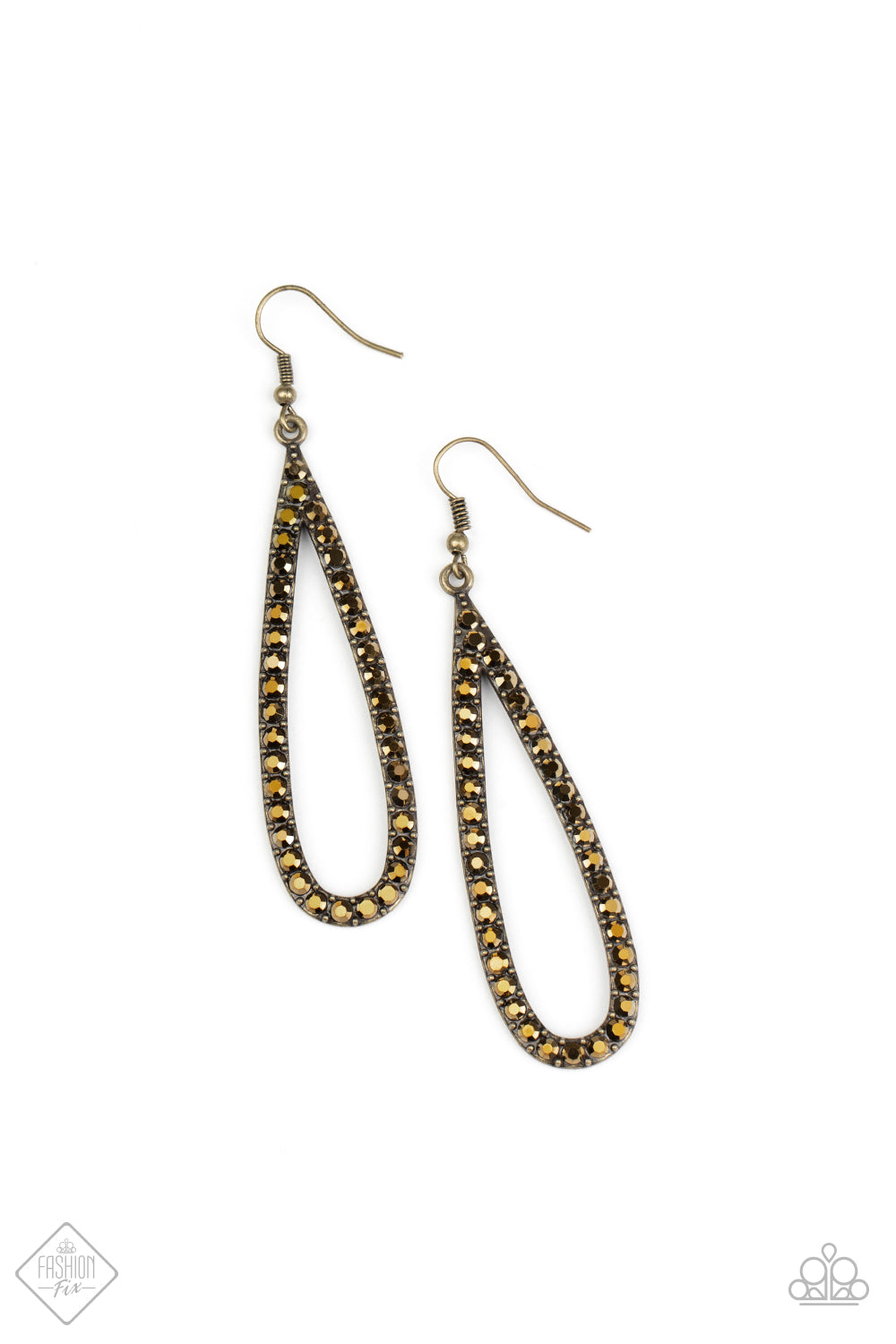 Glitzy Goals - Brass Earring