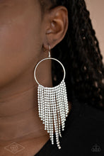 Load image into Gallery viewer, Streamlined Shimmer - White earring
