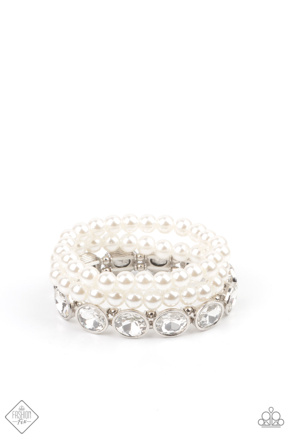 Flawlessly Flattering - White bracelet Fashion Fix