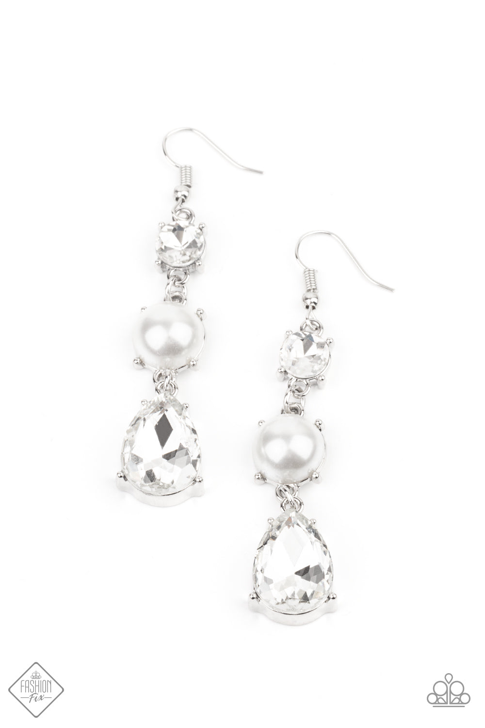 Unpredictable Shimmer - White earring fashion fix