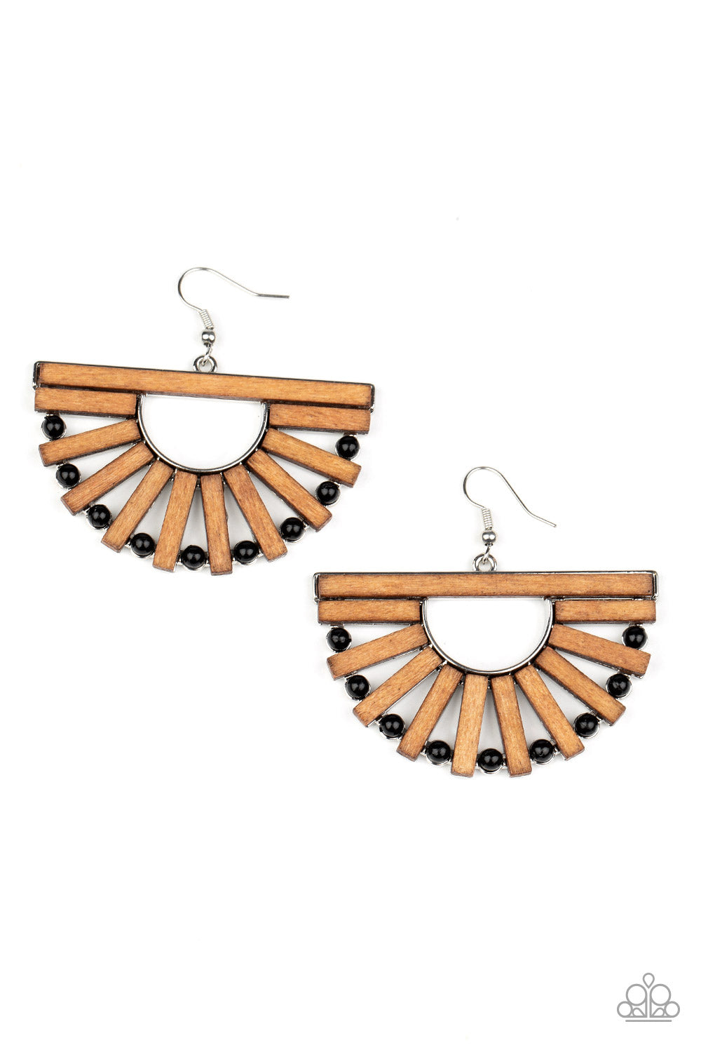 Wooden Wonderland - Black earring