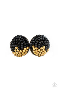 As Happy As Can BEAD - Black earring