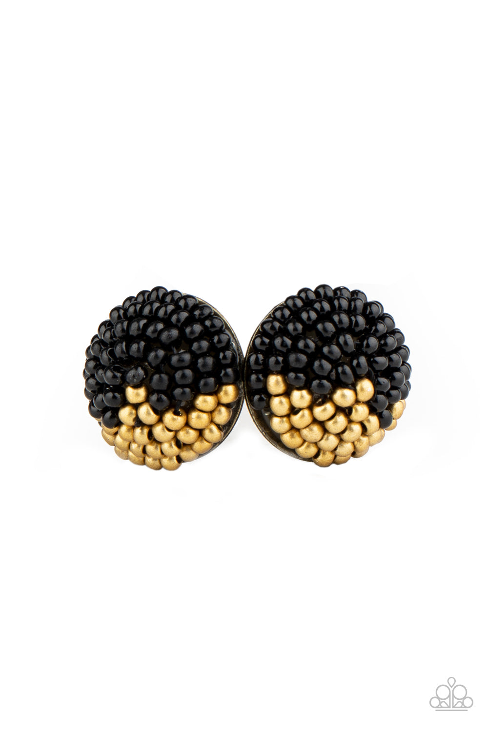 As Happy As Can BEAD - Black earring