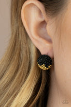 Load image into Gallery viewer, As Happy As Can BEAD - Black earring

