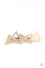 Load image into Gallery viewer, Know All The TRIANGLES - Gold hair clip
