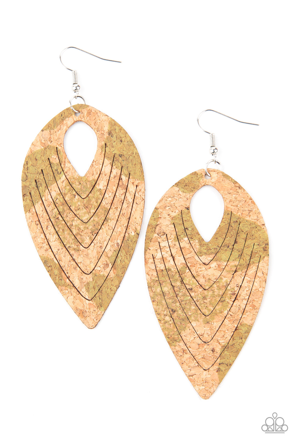 Cork Cabana - Green earring