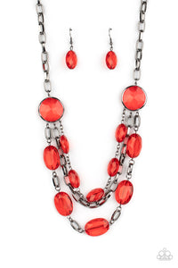 I Need a GLOW-cation - Red necklace