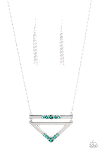 Triangulated Twinkle - Green necklace