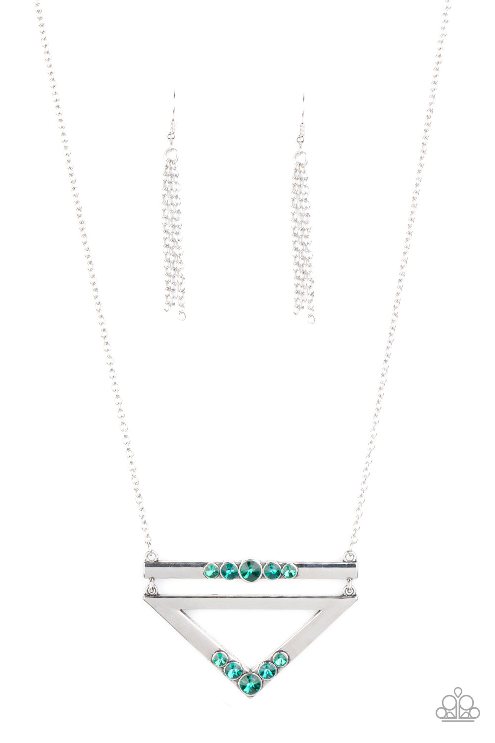 Triangulated Twinkle - Green necklace