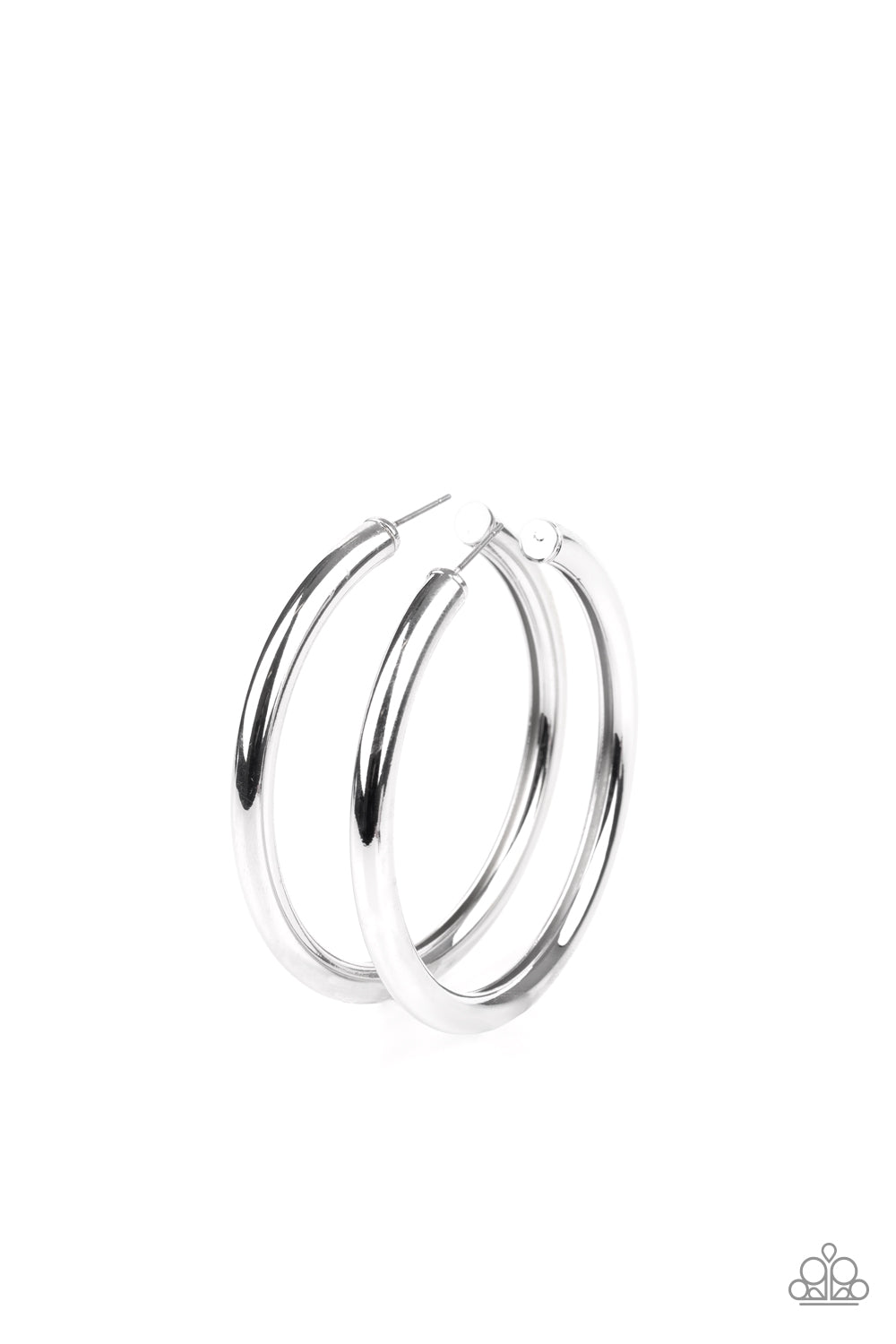 Curve Ball - Silver earring