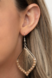 Pulling at My HARP-strings - Brown earring