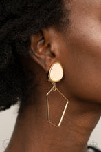 Load image into Gallery viewer, Retro Reverie - Gold clip-on earring
