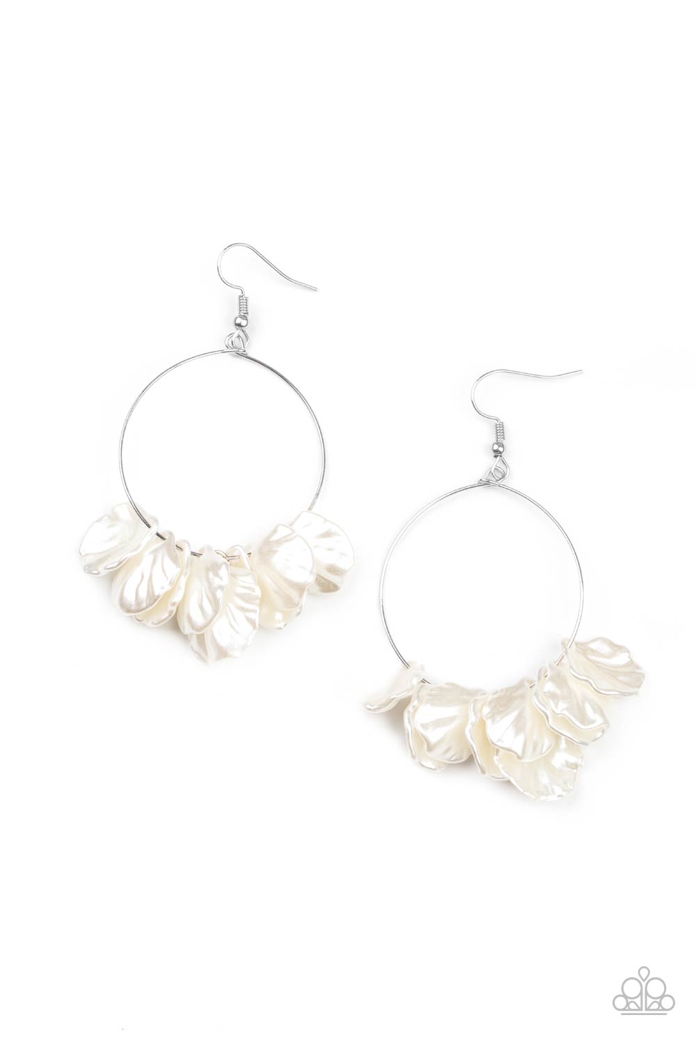 Sailboats and Seashells - White earring