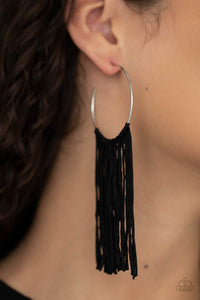 Flauntable Fringe - Black earring