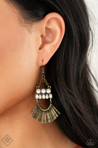 A FLARE For Fierceness - Brass earring