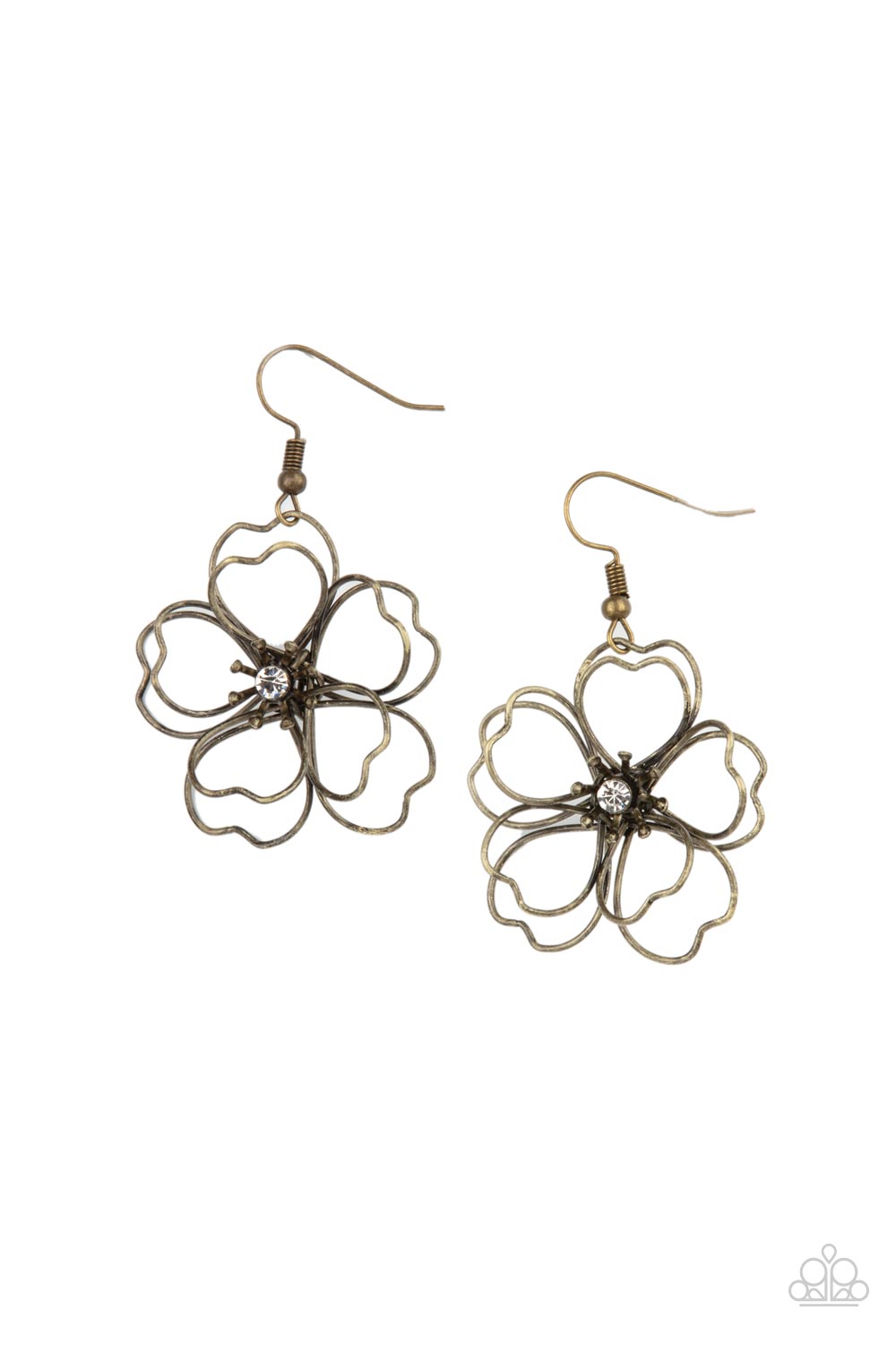 Petal Power - Brass earring