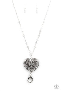 Doting Devotion - White necklace/landyard
