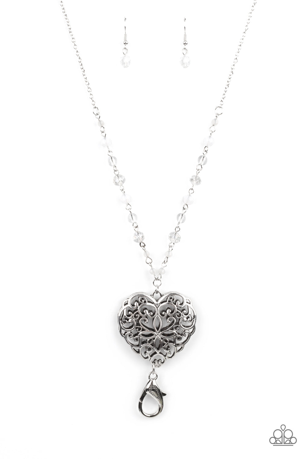 Doting Devotion - White necklace/landyard