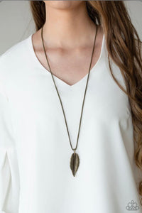 Feather forager Brass Necklace
